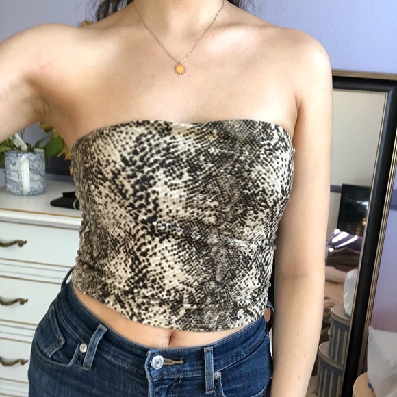 Urban Outfitters Snakeskin Crop Top - Picture 2 of 5